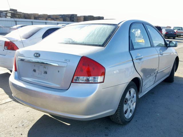 KNAFE122085527287 - 2008 KIA SPECTRA EX SILVER photo 4