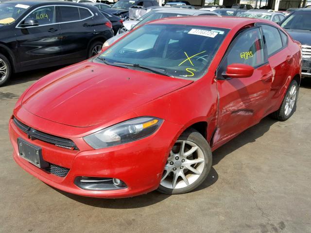 1C3CDFBA8DD289450 - 2013 DODGE DART SXT RED photo 2