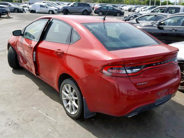 1C3CDFBA8DD289450 - 2013 DODGE DART SXT RED photo 3