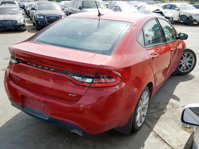 1C3CDFBA8DD289450 - 2013 DODGE DART SXT RED photo 4