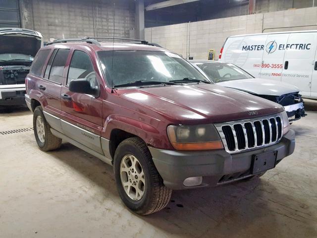 1J4GW48N2YC113716 - 2000 JEEP GRAND CHER BURGUNDY photo 1