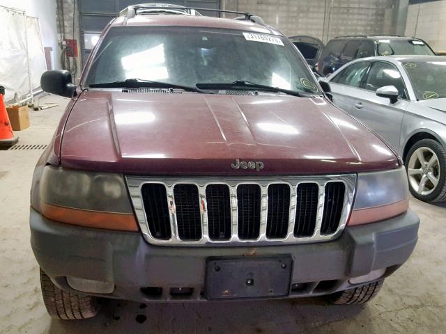 1J4GW48N2YC113716 - 2000 JEEP GRAND CHER BURGUNDY photo 10