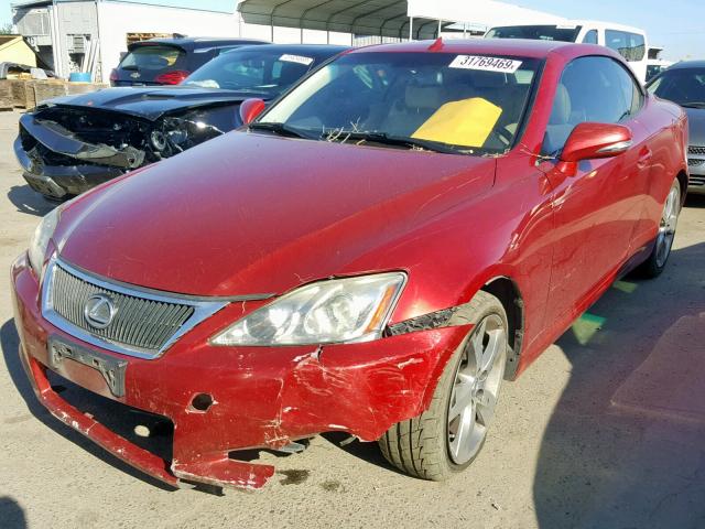 JTHFE2C21A2501813 - 2010 LEXUS IS 350 RED photo 2