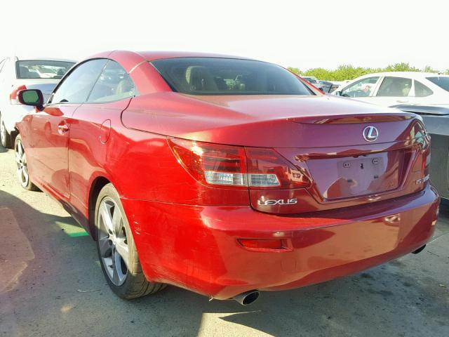 JTHFE2C21A2501813 - 2010 LEXUS IS 350 RED photo 3