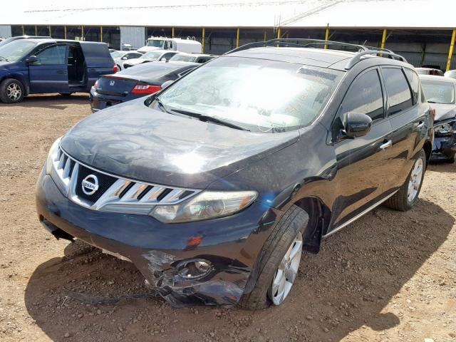 JN8AZ18W59W103826 - 2009 NISSAN MURANO S BLACK photo 2