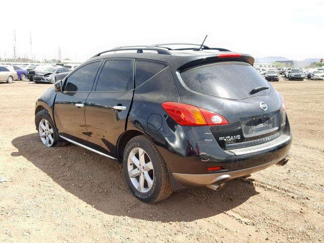 JN8AZ18W59W103826 - 2009 NISSAN MURANO S BLACK photo 3