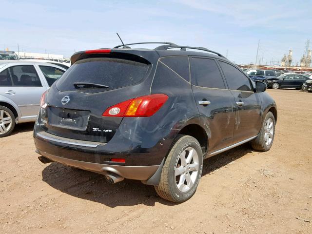 JN8AZ18W59W103826 - 2009 NISSAN MURANO S BLACK photo 4