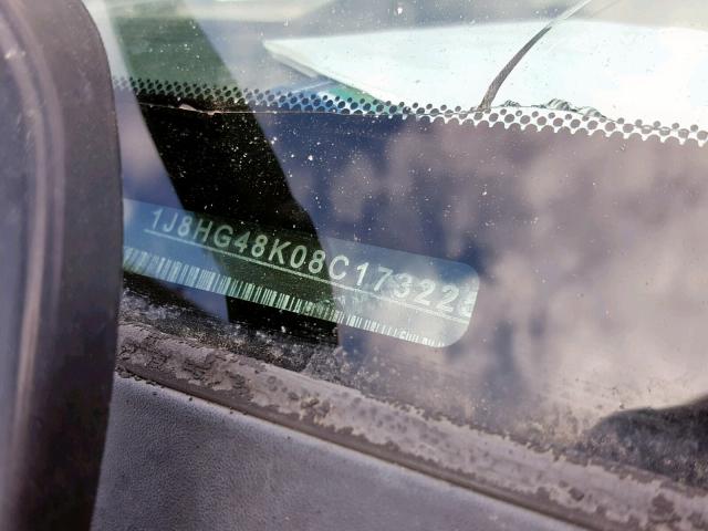 1J8HG48K08C173225 - 2008 JEEP COMMANDER ვერცხლისფერი ფოტო 10