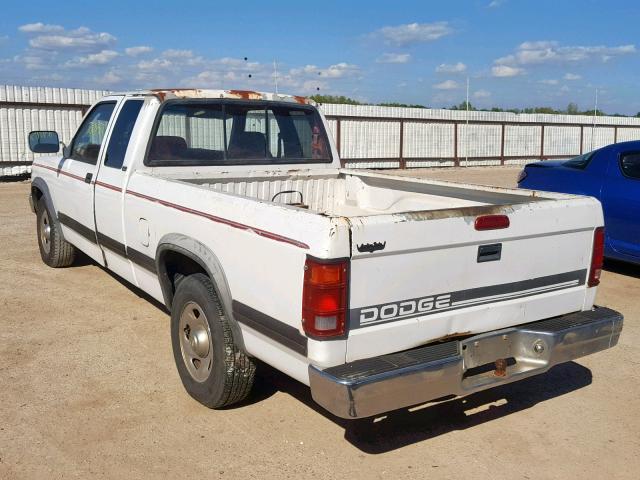 1B7GL23X4SS283858 - 1995 DODGE DAKOTA WHITE photo 3