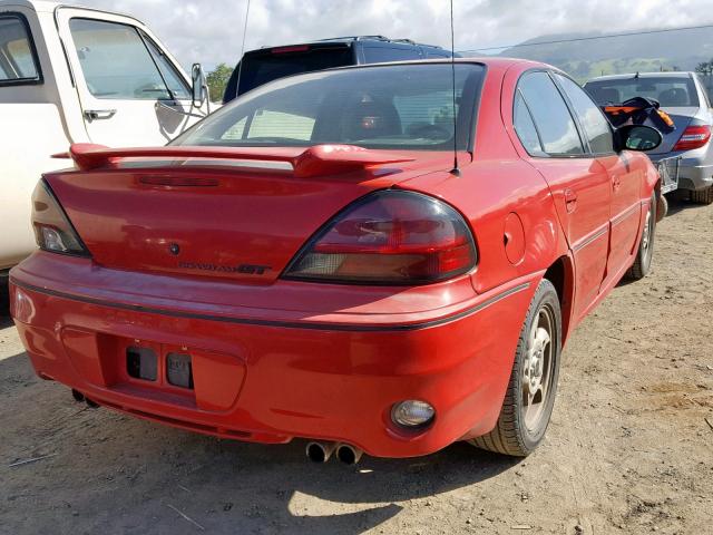 1G2NW52EX2C229303 - 2002 PONTIAC GRAND AM G RED photo 4