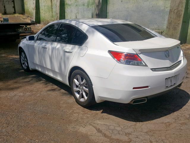 19UUA8F5XDA003991 - 2013 ACURA TL TECH WHITE photo 3