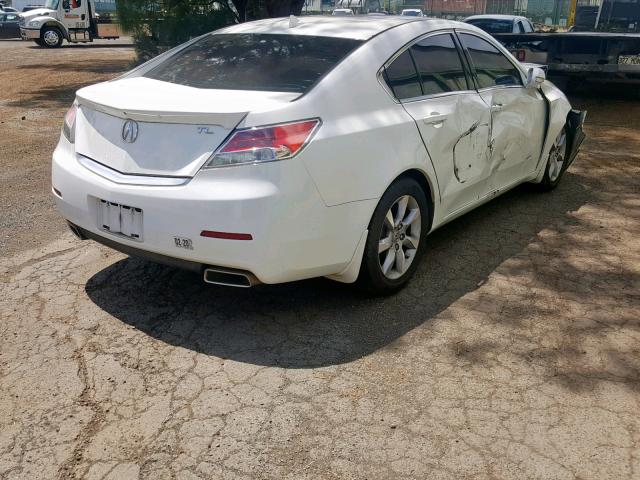 19UUA8F5XDA003991 - 2013 ACURA TL TECH WHITE photo 4