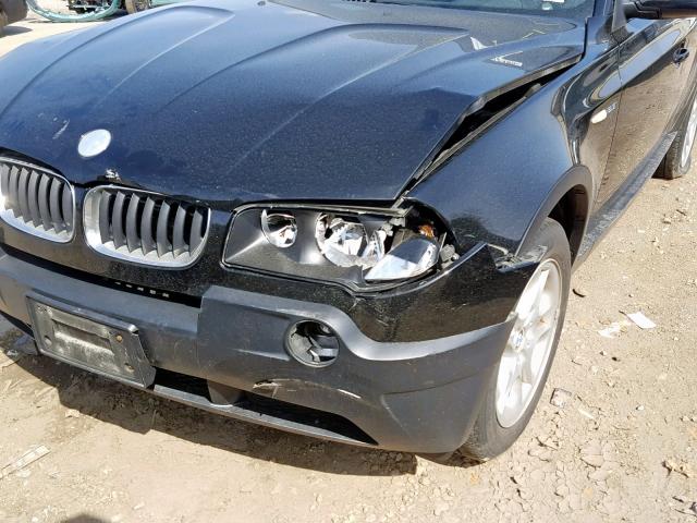 WBXPA73465WC46502 - 2005 BMW X3 2.5I BLACK photo 9