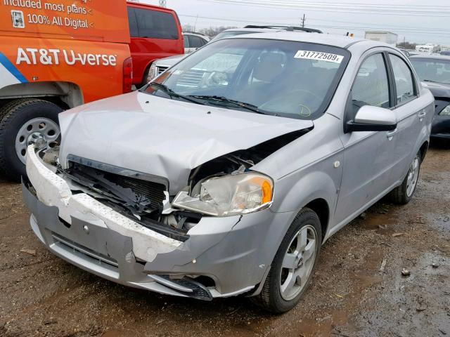 KL1TG56637B136775 - 2007 CHEVROLET AVEO LT SILVER photo 2