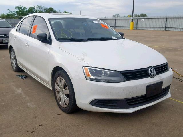 3VW1K7AJ6CM338922 - 2012 VOLKSWAGEN JETTA BASE WHITE photo 1