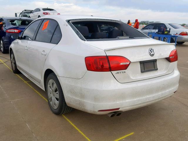 3VW1K7AJ6CM338922 - 2012 VOLKSWAGEN JETTA BASE WHITE photo 3