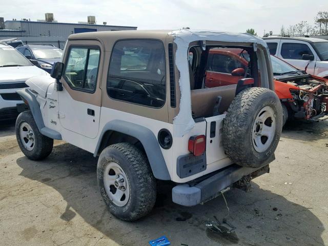 1J4FY19S3XP496369 - 1999 JEEP WRANGLER / WHITE photo 3