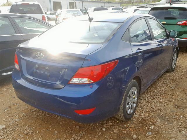 KMHCT4AE1HU186377 - 2017 HYUNDAI ACCENT SE BLUE photo 4