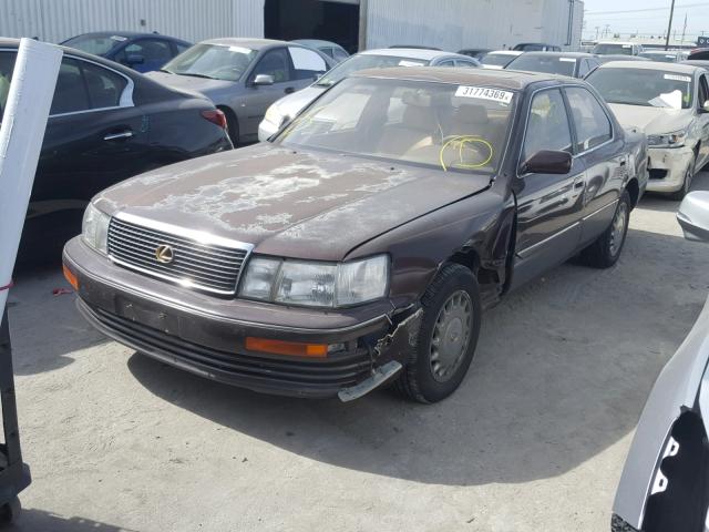 JT8UF11E0M0070036 - 1991 LEXUS LS 400 BROWN photo 2