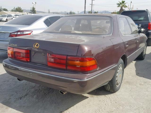 JT8UF11E0M0070036 - 1991 LEXUS LS 400 BROWN photo 4