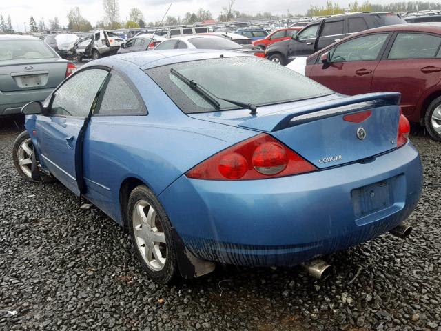 1ZWFT61L8Y5615805 - 2000 MERCURY COUGAR V6 BLUE photo 3