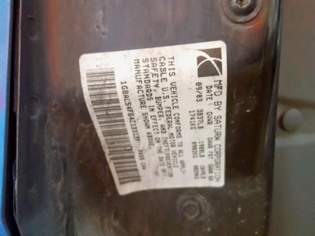 1G8AL54F64Z133137 - 2004 SATURN ION LEVEL BLUE photo 10