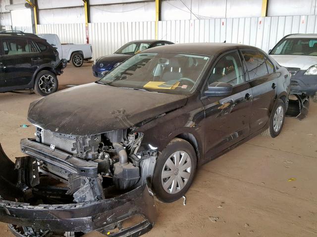3VW1K7AJ1FM279556 - 2015 VOLKSWAGEN JETTA BASE BLACK photo 2