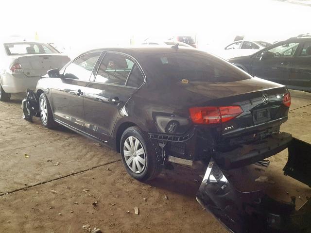 3VW1K7AJ1FM279556 - 2015 VOLKSWAGEN JETTA BASE BLACK photo 3