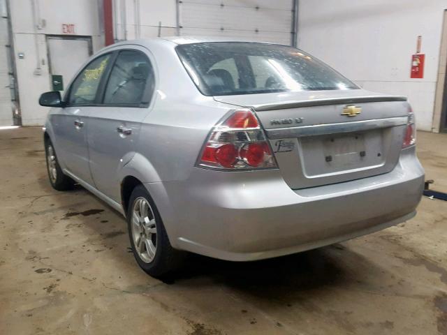 KL1TG56E99B624848 - 2009 CHEVROLET AVEO LT SILVER photo 3