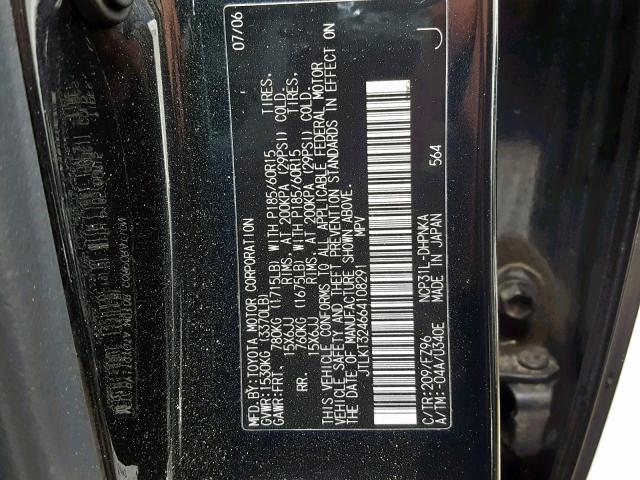 JTLKT324664108291 - 2006 TOYOTA SCION XB 黑色 照片 10