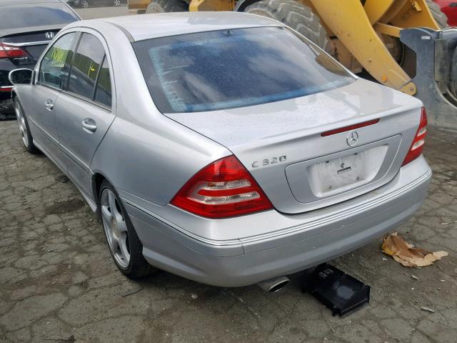 WDBRF64J65F681280 - 2005 MERCEDES-BENZ C 320 GRAY photo 3