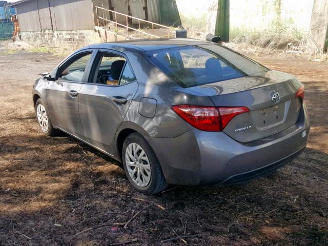 5YFBURHE8JP763750 - 2018 TOYOTA COROLLA L GRAY photo 3