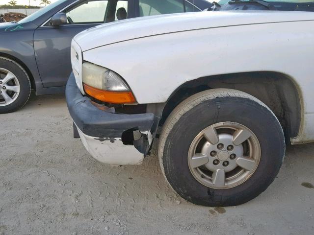 1B7FL22P51S338782 - 2001 DODGE DAKOTA WHITE photo 9