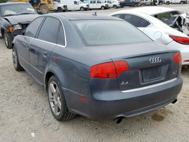 WAUAF78E48A115988 - 2008 AUDI A4 2.0T GRAY photo 3