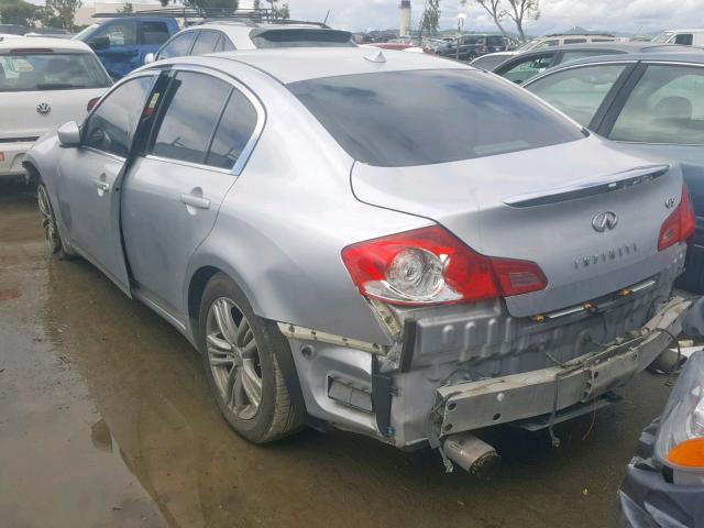 JN1CV6AP6AM201914 - 2010 INFINITI G37 BASE SILVER photo 3