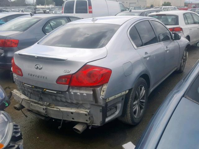 JN1CV6AP6AM201914 - 2010 INFINITI G37 BASE SILVER photo 4