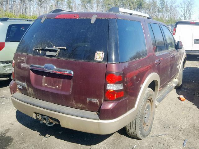 1FMEU74E17UB86008 - 2007 FORD EXPLORER E BURGUNDY photo 4