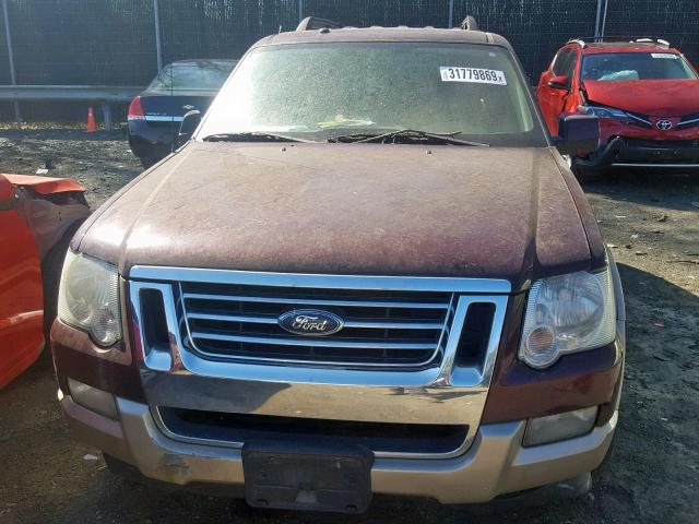 1FMEU74E17UB86008 - 2007 FORD EXPLORER E BURGUNDY photo 9