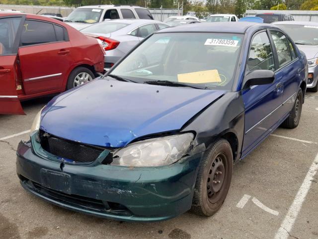 2HGES16365H537130 - 2005 HONDA CIVIC DX V BLUE photo 2