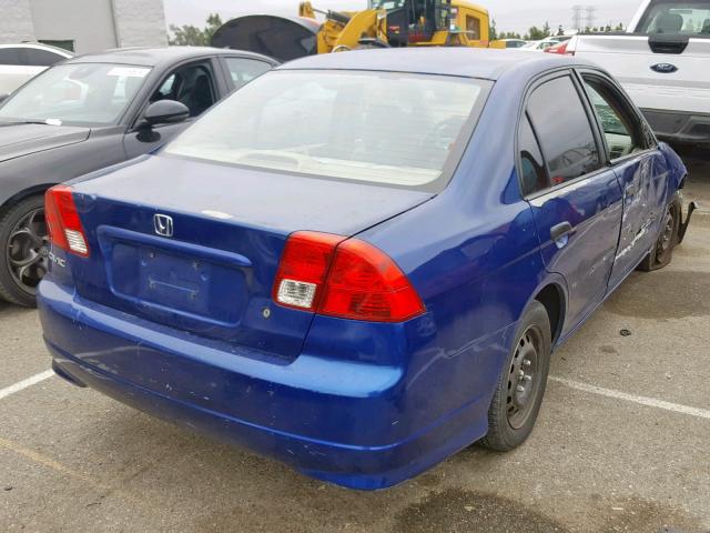 2HGES16365H537130 - 2005 HONDA CIVIC DX V BLUE photo 4