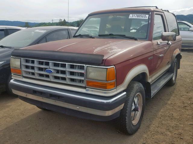 1FMCU14TXKUA66848 - 1989 FORD BRONCO II MAROON photo 2