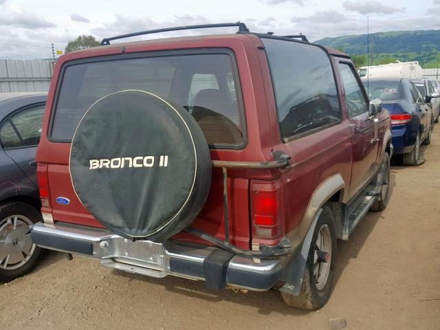 1FMCU14TXKUA66848 - 1989 FORD BRONCO II MAROON photo 4