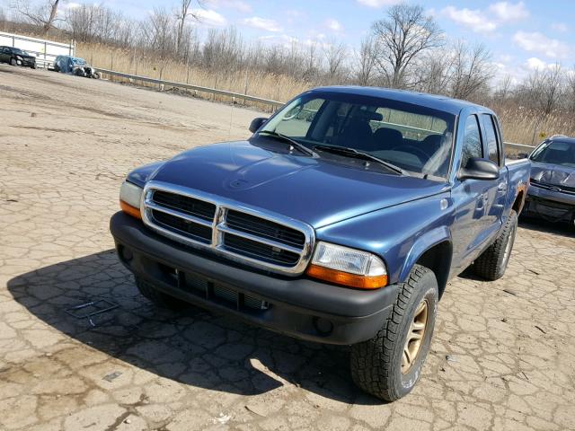 1D7HG38K94S740202 - 2004 DODGE DAKOTA QUA BLUE photo 2