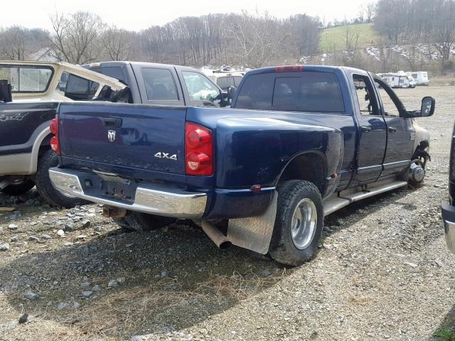 3D7MX48A17G814218 - 2007 DODGE RAM 3500 S BLUE photo 4