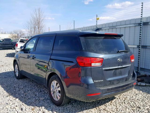 KNDMB5C13G6179252 - 2016 KIA SEDONA LX BLUE photo 3