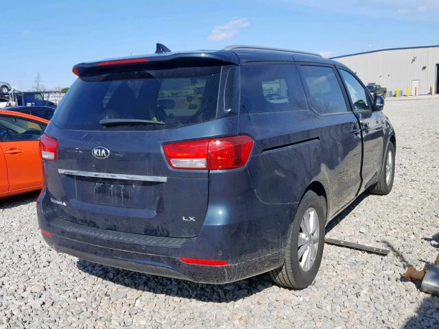 KNDMB5C13G6179252 - 2016 KIA SEDONA LX BLUE photo 4