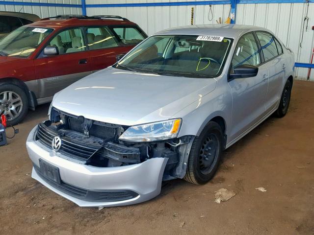 3VW2K7AJ0CM458655 - 2012 VOLKSWAGEN JETTA BASE SILVER photo 2