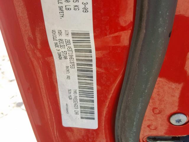 2B3LA53T19H613753 - 2009 DODGE CHARGER R/ RED photo 10