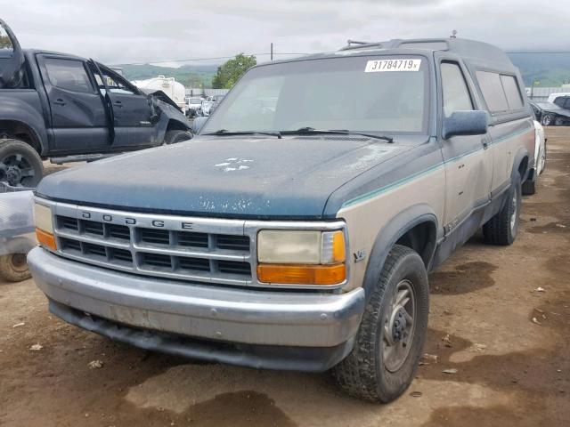 1B7FL26Y2PS175410 - 1993 DODGE DAKOTA GREEN photo 2