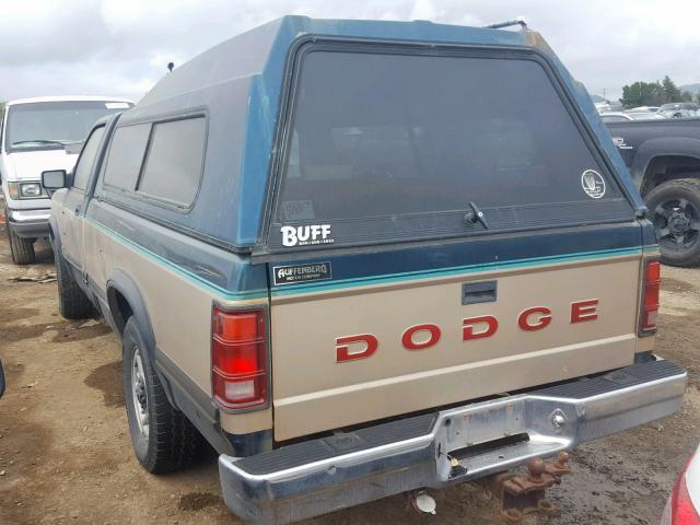 1B7FL26Y2PS175410 - 1993 DODGE DAKOTA GREEN photo 3